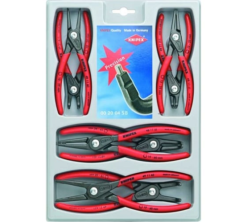 Набор щипцов прецизионных для стопорных колец, 8 пр., KNIPEX KN-002004SB