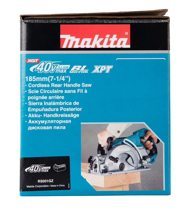 Дисковая аккумуляторная пила 185 мм, 40В XGT Makita RS001GZ
