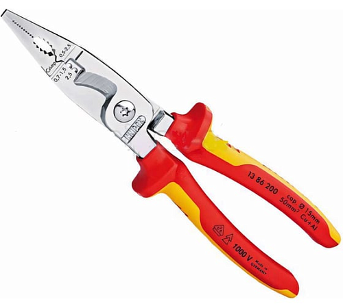 Клещи электромонтажные 0.75–1.5/2.5 мм² VDE KNIPEX KN-1386200