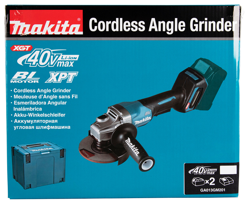 Угловая шлифовальная машина 125 мм, 40В XGT Makita GA013GM201