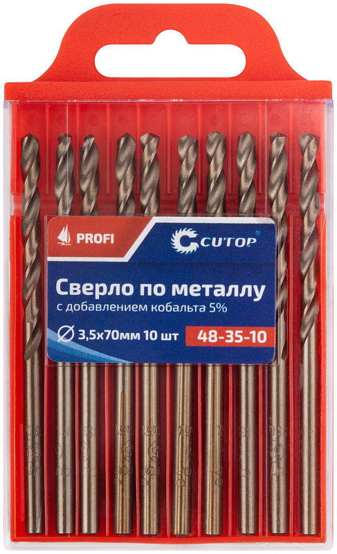 Сверло по металлу 3,5x70мм с кобальтом 5% CUTOP Profi (10 шт) 48-35-10