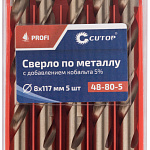 Сверло по металлу 8x117мм с кобальтом 5% CUTOP Profi (5 шт) 48-80-5
