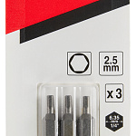 Бита HEX2.5, 25 мм, C-form, 3 шт Makita B-23684 B-23684