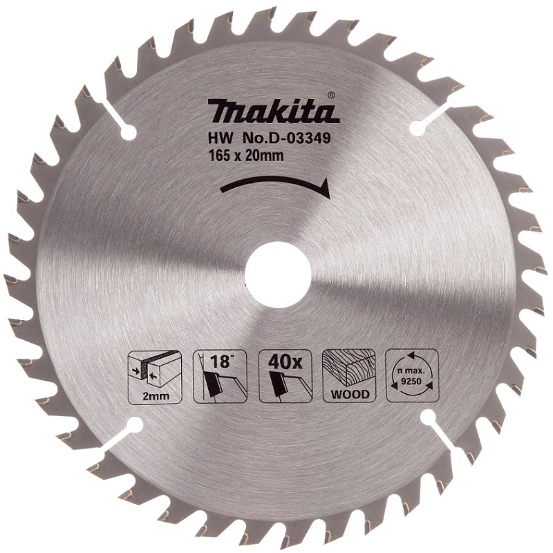 Пильный диск для дерева, 165x20x2/1.3x40T Makita D-45892