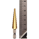 Сверло ступенчатое HSS-TiN с прямым желобком, 4-12x65, 1/4" Makita D-40113