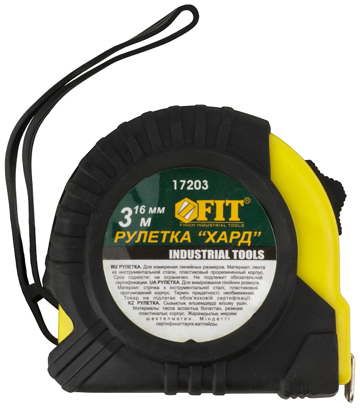 Рулетка 3м x 16мм "Хард" FIT 17203