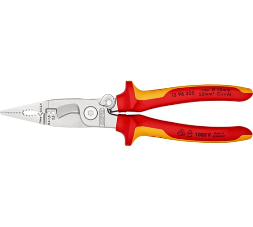 Клещи электромонтажные 0.75–1.5/2.5 мм² SB VDE KNIPEX KN-1396200SB