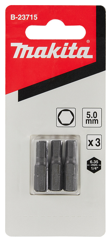 Бита HEX5.0, 25 мм, C-form, 3 шт Makita B-23715 B-23715
