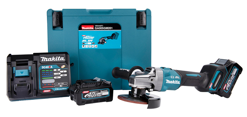 Угловая шлифовальная машина 125 мм, 40В XGT Makita GA005GM201