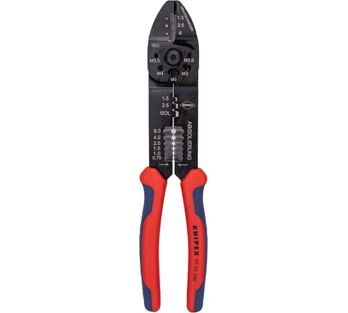 Пресс-клещи 240 мм 3 гнезда 0.5-6.0 мм² KNIPEX KN-9722240