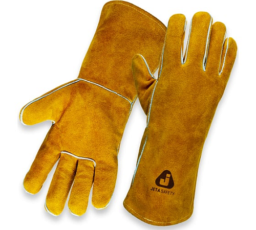 Перчатки Ferrus сварщика с крагой из спилковой кожи, 10/XL Jeta Safety JWK301-XL