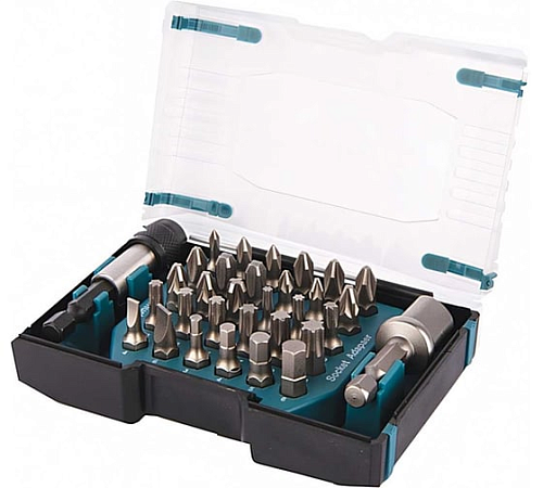 Набор бит 32 шт 25 мм + держатель + адаптер под головки 1/2" Makita D-65084