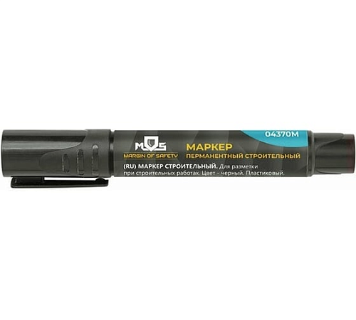 Маркер перманентный строительный, черный MOS 04370М