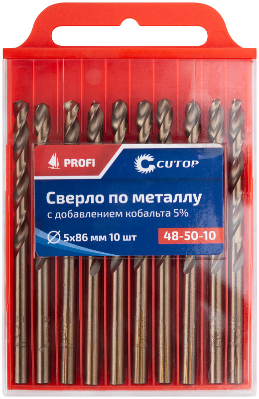 Сверло по металлу 5x86мм с кобальтом 5% CUTOP Profi (10 шт) 48-50-10