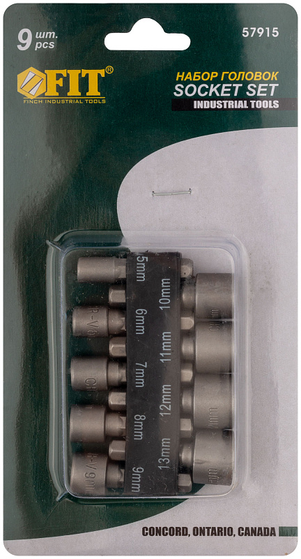 Набор усиленных головок 5-13мм CrV FIT (9 шт.) 57915