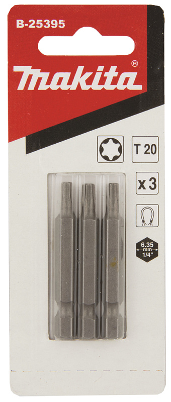 Бита Torx T20, 50 мм, E-form (MZ) 3 шт Makita B-25395 B-25395