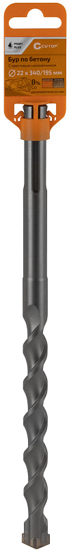 Бур по бетону с крестовым наконечником 22x340 мм SDS-Max CUTOP Profi Plus 42-22340