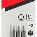 Бита HEX1.5, 25 мм, C-form, 3 шт Makita B-23662 B-23662