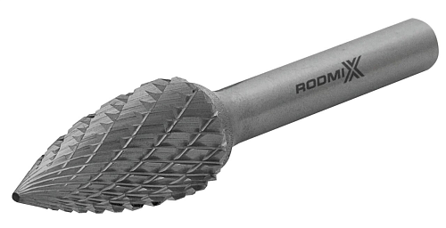 Борфреза параболическая с точечным торцом G 06х18 M06 двойная насечка RODMIX 2706180602