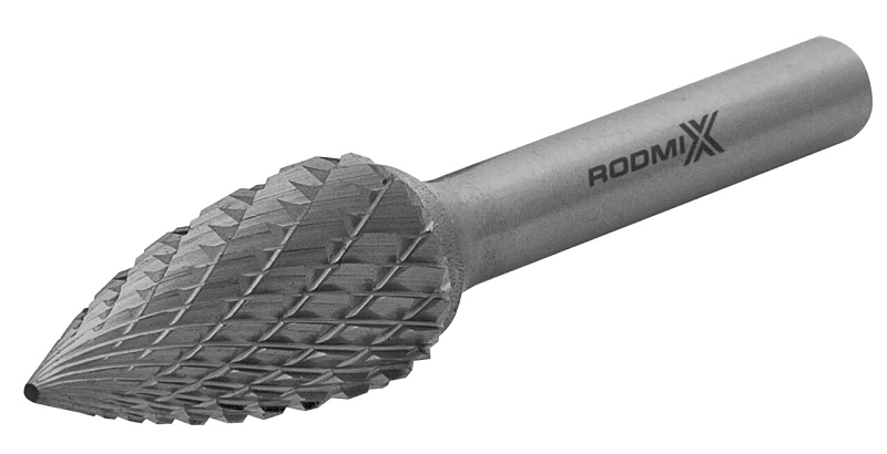 Борфреза параболическая с точечным торцом G 06х18 M06 двойная насечка RODMIX 2706180602