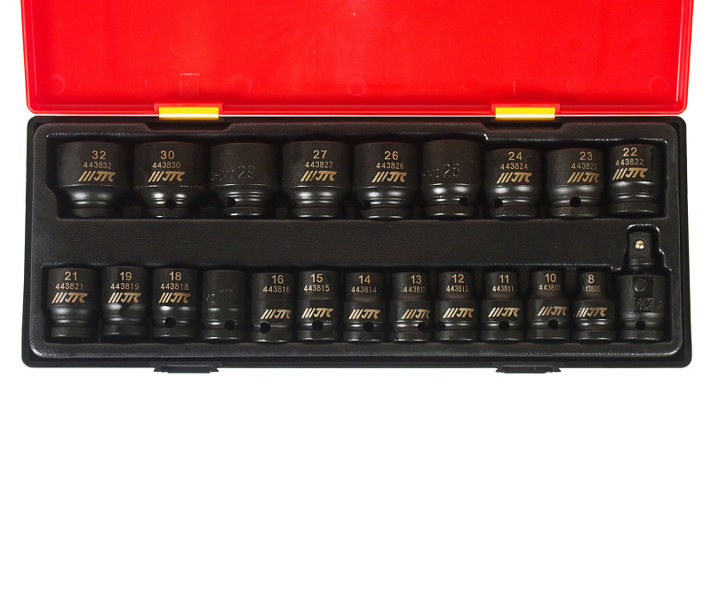 Набор шестигранных торцевых головок 1/2" 8-32 мм 22шт JTC JTC-K4223