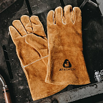 Перчатки Ferrus сварщика с крагой из спилковой кожи, 10/XL Jeta Safety JWK301-XL