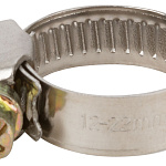 Хомут обжимной, нержавеющая сталь 12-22мм FIT 64274