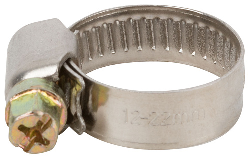 Хомут обжимной, нержавеющая сталь 12-22мм FIT 64274