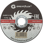 Диск отрезной 125х1,6х22,2мм Т41 GreatFlex Master мет. 50-41-004