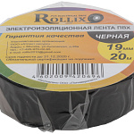 Изолента 19ммx0,15ммх20м черная ПВХ ROLLIX 11032