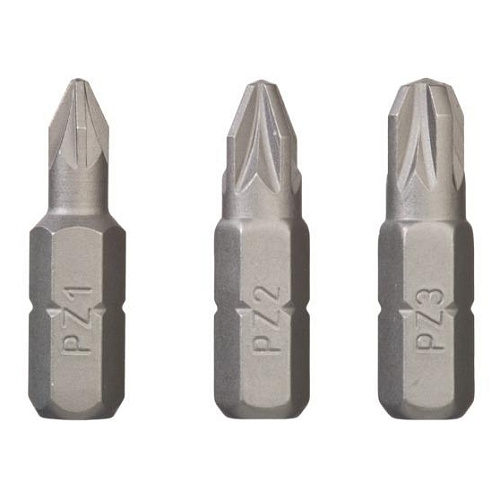 Бита Pozidriv PZ1/PZ2/PZ3, 25 мм, C-form 3 шт Makita B-24527 B-24527