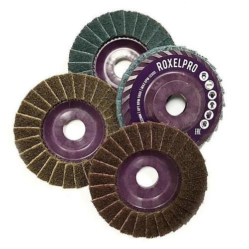 Круг лепестковый комбинированный 115х22мм Medium+Р80 конический RoxelPro 121236