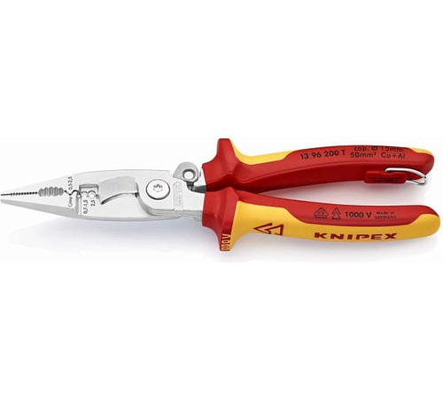 Клещи электромонтажные 200 мм 0.75–1.5/2.5 мм² VDE KNIPEX KN-1396200T