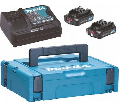 Набор 12В АКБ 2.0Ач BL1021B (2 шт.) + ЗУ DC10SB + кейс MKP1 Makita 197658-5